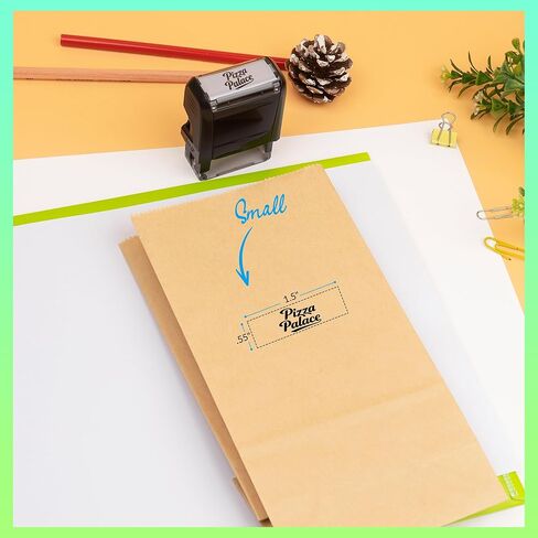 ختم شعار SPIRITMARK المخصص - ختم مطاطي شخصي ذاتي التحبير - قم بتحميل شعارك للعلامة التجارية، وانطباعات واضحة ومتينة (صغير 0.55 بوصة × 1.55 بوصة) in Kuwait