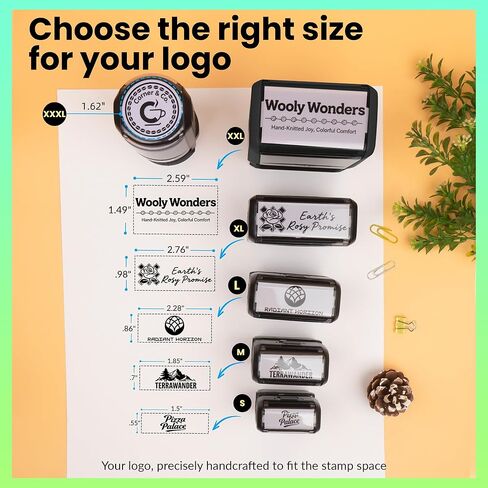 ختم شعار SPIRITMARK المخصص - ختم مطاطي شخصي ذاتي التحبير - قم بتحميل شعارك للعلامة التجارية، وانطباعات واضحة ومتينة (صغير 0.55 بوصة × 1.55 بوصة) in Kuwait