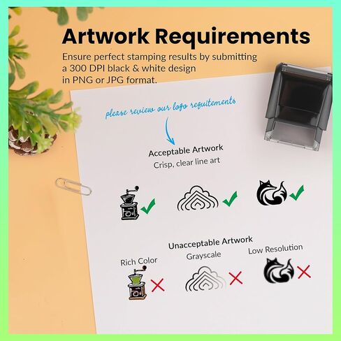 ختم شعار SPIRITMARK المخصص - ختم مطاطي شخصي ذاتي التحبير - قم بتحميل شعارك للعلامة التجارية، وانطباعات واضحة ومتينة (صغير 0.55 بوصة × 1.55 بوصة) in Kuwait