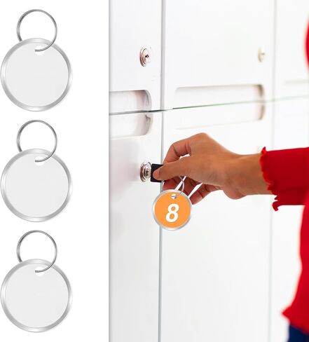 300 قطعة 1.25 بوصة علامات مفاتيح بحافة معدنية بيضاء علامات مفاتيح كبيرة علامات ورقية مستديرة مع حلقات معدنية مقسمة لمفاتيح السيارة والباب in Saudi Arabia