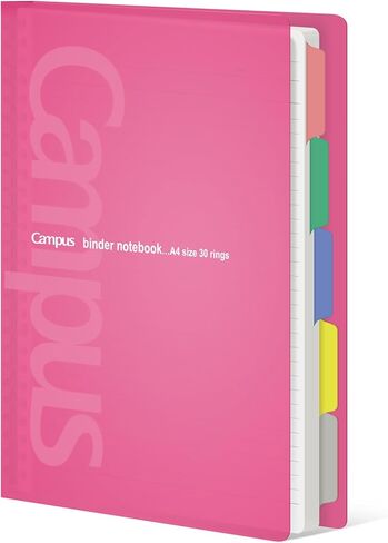 KOKUYO 5 Subject Spiral Notebook, Campus A4 Refillable Journal with 5 Tab Dividers, Up to 65 Sheet Capacity, 50 Sheets in 7mm Dotted Ruled Loose Leaf Paper, Clear, Japan Import in Saudi Arabia