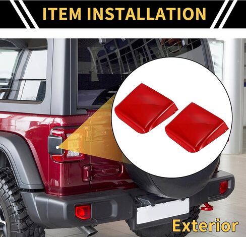 1 Set Tail Light Lamp Side Cover Trim for Jeep Wrangler JL JLU 2018-2024 for Jeep Gladiator JT 2020-2024 Rear Taillights Side Lamp Decor Trim Cover Exterior ABS Red in Saudi Arabia