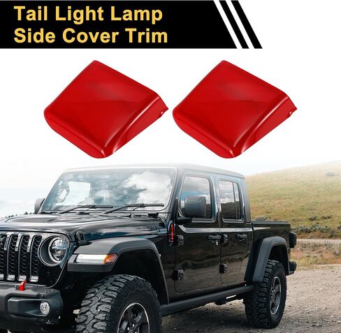 1 Set Tail Light Lamp Side Cover Trim for Jeep Wrangler JL JLU 2018-2024 for Jeep Gladiator JT 2020-2024 Rear Taillights Side Lamp Decor Trim Cover Exterior ABS Red in Saudi Arabia