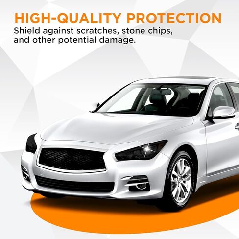 Pre-Cut Headlight Foglight & Turn Signal Tint Kit Compatible with Infiniti Q50 & Q50S 2014-2022 | Precision Cut Stretchable PPF Vinyl Overlay Cover Wrap (Dark Smoke) in Saudi Arabia