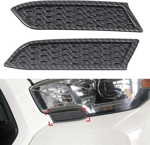 Car light Honeycomb Cover Trims, Compatible with Toyota Tacoma 2016-2019, 2 PCS/Set, Scratches Protective Frame Cap Cover (Carbon Fiber) in Saudi Arabia