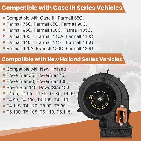 84221391 Blower Motor Assembly Compatible with Case IH Farmall Series Vehicles Fit for New Holland PowerStar T4 T5 TS6 Series Vehicles Replaces# 84582224 84582225 84582246 in Kuwait
