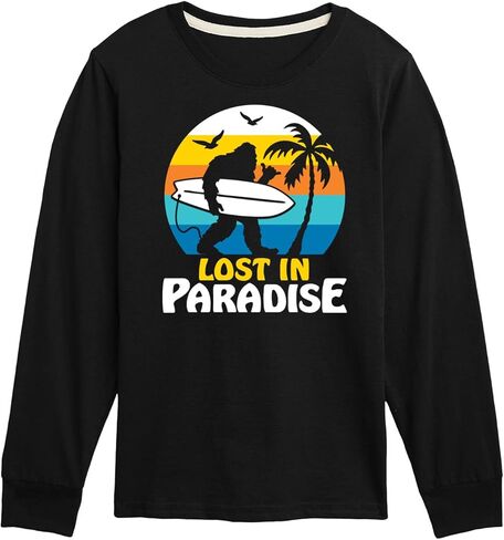 Instant Message - Lost in Paradise Sasquatch - Toddler & Youth Long Sleeve Graphic T-Shirt in Saudi Arabia