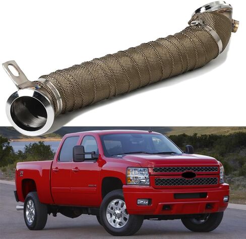 أنبوب توربو من الفولاذ المقاوم للصدأ 3 بوصة مع غلاف حراري لـ 2015.5-2016 جي إم سي تشيفي 6.6L LML Duramax 293 in Kuwait