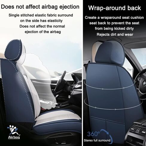 Leather Car Seat Covers for Volvo S60 2025,Waterproof Soft Seat Covers,Interior Accessories Seat Covers Protector Airbag Compatible(5pcs Black Luxury) in Saudi Arabia