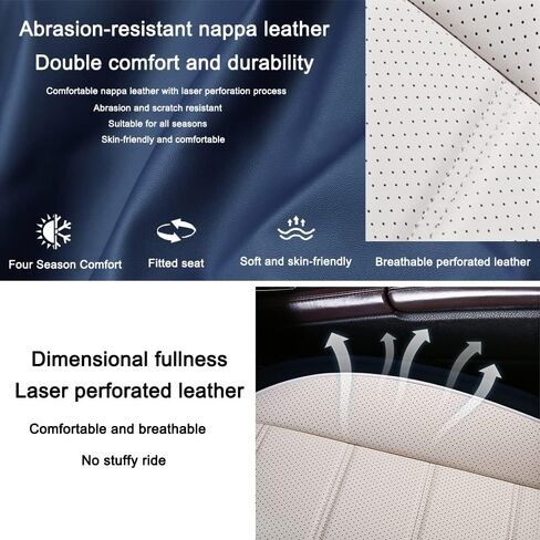 Leather Car Seat Covers for Volvo S60 2025,Waterproof Soft Seat Covers,Interior Accessories Seat Covers Protector Airbag Compatible(5pcs Black Luxury) in Saudi Arabia