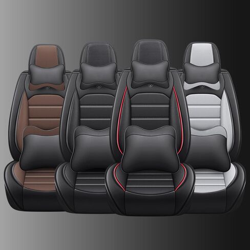 Leather Car Seat Covers for Volvo S60 2025,Waterproof Soft Seat Covers,Interior Accessories Seat Covers Protector Airbag Compatible(5pcs Black Luxury) in Saudi Arabia