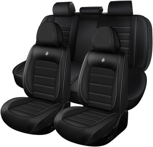 Leather Car Seat Covers for Volvo S60 2025,Waterproof Soft Seat Covers,Interior Accessories Seat Covers Protector Airbag Compatible(5pcs Black Luxury) in Saudi Arabia