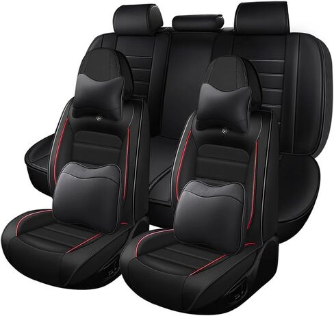 Leather Car Seat Covers for Volvo S60 2025,Waterproof Soft Seat Covers,Interior Accessories Seat Covers Protector Airbag Compatible(5pcs Black Luxury) in Saudi Arabia