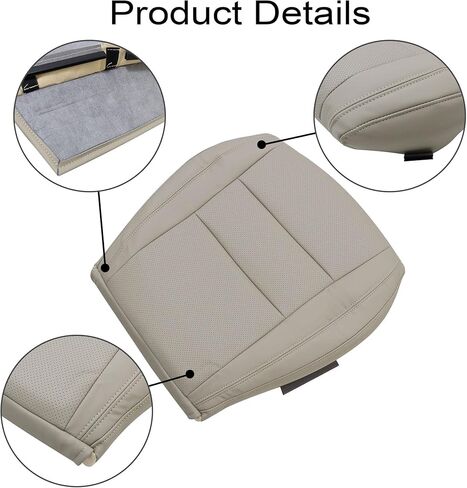 GXARTS Driver Side Bottom Replacement Perforated Leather Seat Cover Tan Compatible with Jeep Grand Cherokee 2011 2012 2013 2014 2015 2016 Fit for Dodge Durango 2011-2016 2017 2018 in Saudi Arabia