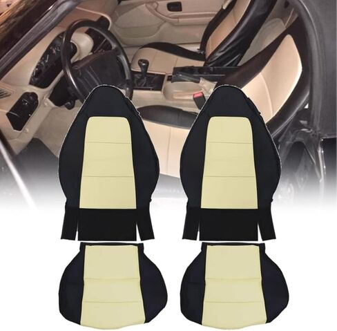 GXARTS Beige Front Driver and Passenger Bottom & Top Lean Back Leather Seat Cover Pair Replacement Fit for BMW Z3 Roadster 1996 1997 1998 1999 2000 2001 2002 Full Surround in Saudi Arabia