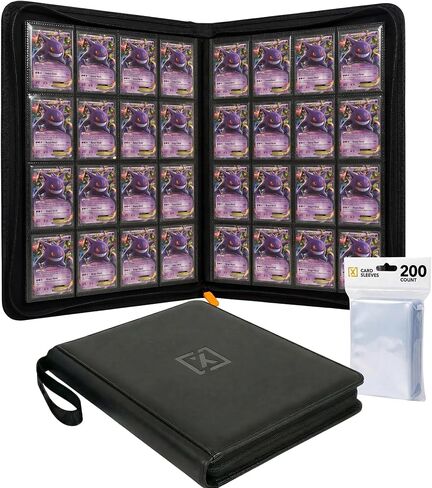 حافظة بطاقات X PRO 1000 | حافظة بطاقات جيب 16 | تأتي مع 200 حافظة للبطاقات | متوافق مع TCG، وSports، وMTG والمزيد - حافظة بطاقات التداول بدون حلقة | حافظة بطاقات 1000 جيب | TCG الموثق in Kuwait