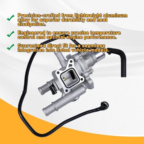 Engine Coolant Thermostat Housing Assembly with Throttle Body Inlet Heater Pipe Replacement For 2011-2016 Chevrolet Cruze 1.8L 2012-2018 Chevrolet Sonic 1.6L&1.8L Replace# 25192228 15-81766 in Kuwait
