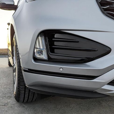 SlickMod Chrome Delete Blackout Vinyl Overlay for 2019-2024 Ford Edge Foglight Trim (Gloss Black) in Saudi Arabia