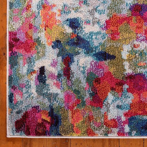 Unique Loom Chromatic Collection Area Rug - Joyous (2' x 8' Runner Multi/Blue) in Saudi Arabia