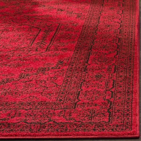 سجادة منطقة SAFAVIEH مقاس 10x14 - مجموعة Adirondack - كبيرة - أحمر وأسود، تصميم ميدالية شرقية، لا تتساقط وسهلة التنظيف، مثالية لغرفة المعيشة وغرفة النوم ومساحة تناول الطعام (ADR108F) in Saudi Arabia