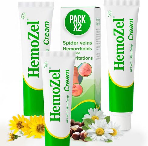 HemoZel Hemorrhoid Cream - 1.38 oz. Natural Hemorrhoid Treatment for Pain, Bleeding, Burning, Itching, Swelling and General Discomfort. Also Alleviates Symptoms Related to Varicose Veins -40g Ointment in Saudi Arabia