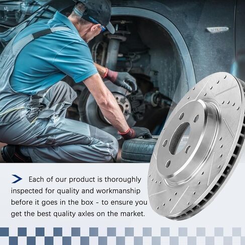 Rear Brake Rotors Compatible with 2010 Buick Allure, 2010-2016 Lacrosse, 2011-2017 Regal, Cadillac CT5 CT6 XTS, Chevy Camaro Impala Malibu Limited, Saab 9-5 Drilled Slotted Brakes, 12.4" Rotor in Kuwait