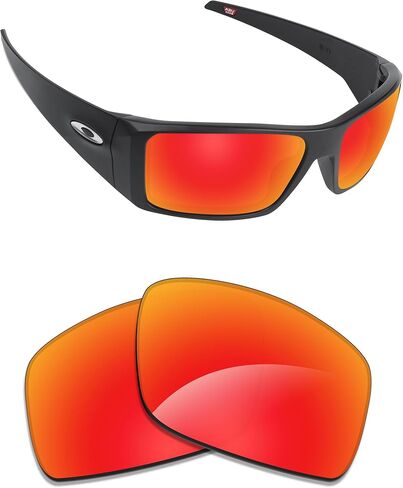 Alphax Fire Red Mirrored Polarized Replacement Lenses for Oakley Heliostat OO9231 Sunglasses in Saudi Arabia