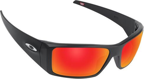 Alphax Fire Red Mirrored Polarized Replacement Lenses for Oakley Heliostat OO9231 Sunglasses in Saudi Arabia