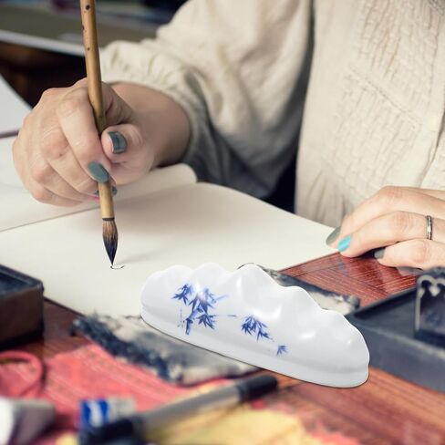 Ceramic Calligraphy Pen Holder Brush Rest Creative Porcelain Writing Brush Support for Artists and Calligraphy Enthusiasts Elegant Design for Studio and Office Use in Saudi Arabia