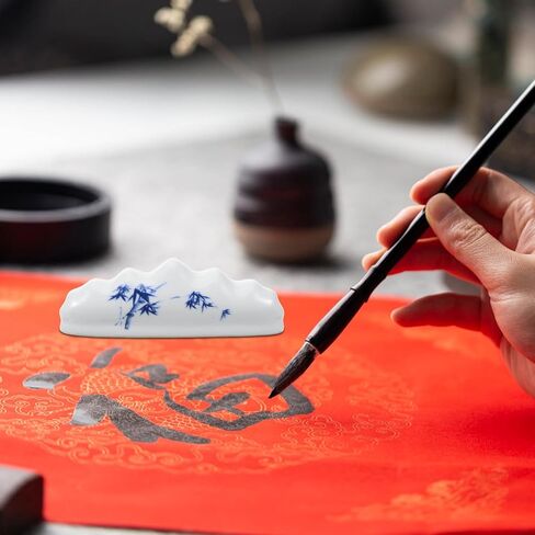 Ceramic Calligraphy Pen Holder Brush Rest Creative Porcelain Writing Brush Support for Artists and Calligraphy Enthusiasts Elegant Design for Studio and Office Use in Saudi Arabia