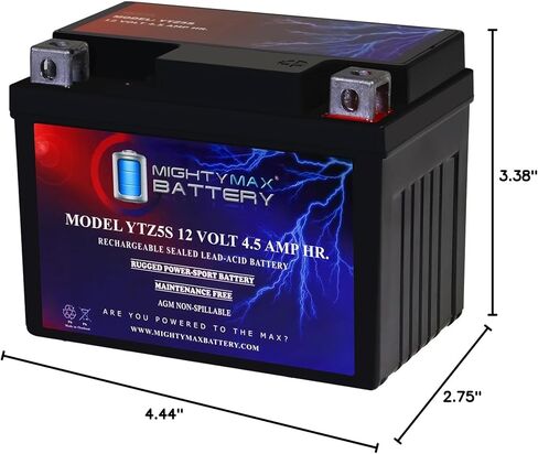 Mighty Max Battery YTZ5S 12V, 4.5Ah, AGM, Replacement Battery Compatible with KTM 250 EXC 4-Stroke Offroad Motorcycle 03 in Saudi Arabia