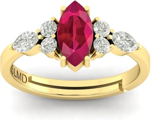 10X5 MM Amethyst Gemstone Statement Gold Plated Ring For Women & Men in Saudi Arabia