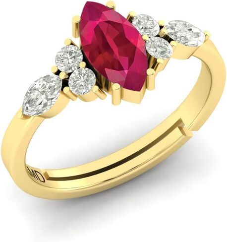 10X5 MM Amethyst Gemstone Statement Gold Plated Ring For Women & Men in Saudi Arabia
