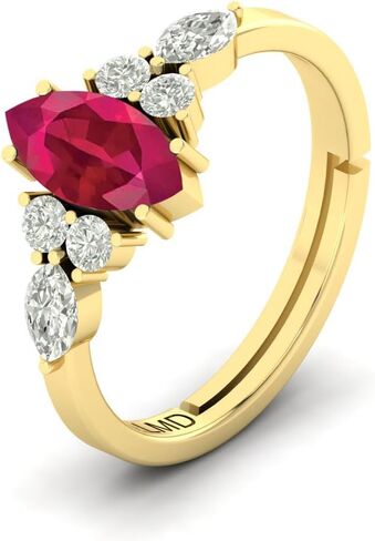 10X5 MM Amethyst Gemstone Statement Gold Plated Ring For Women & Men in Saudi Arabia