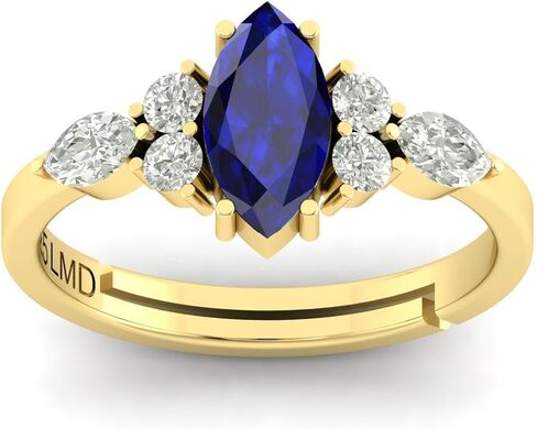 10X5 MM Amethyst Gemstone Statement Gold Plated Ring For Women & Men in Saudi Arabia