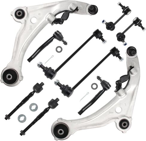10pcs Suspension Kit Front Lower Control Arms w/Ball Joints Outer Inner Tie Rods for 2007-2012 Nissan Altima, 2013 Altima Coupe 2-doors in Saudi Arabia