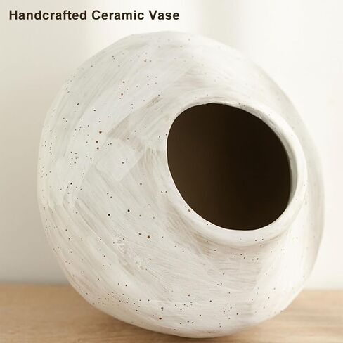 مزهرية زهور سيراميك مع باقتين من زهور الغاردينيا الصناعية، مزهريات صغيرة للزهور، مزهرية بيضاء للمنزل وغرفة المعيشة وطاولة الطعام والمزرعة وغرفة النوم والمكتب وديكور رف المطبخ in Kuwait