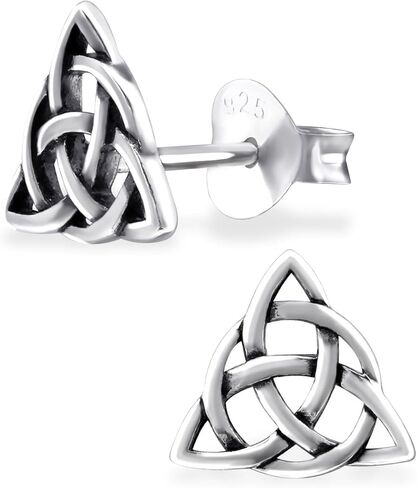 ICYROSE 925 Sterling Silver 9mm Triangle Infinity Celtic Knot Stud Earrings (Nickel Free) 31607 in Saudi Arabia