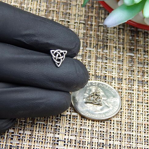 ICYROSE 925 Sterling Silver 9mm Triangle Infinity Celtic Knot Stud Earrings (Nickel Free) 31607 in Saudi Arabia