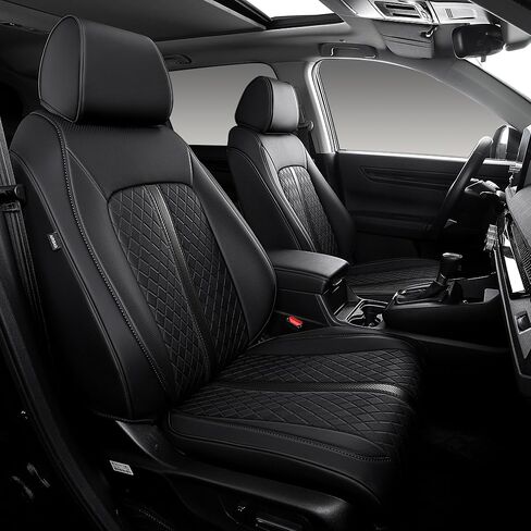 أغطية مقاعد CRV ملائمة حسب الطلب لسيارة Honda CR-V الهجين والغاز 2023-2026، غطاء مقعد سيارة كامل من الجلد الصناعي المقاوم للماء، يناسب LX، EX، EX-L، Sport، Touring، TrailSport (أسود + أحمر) in Kuwait