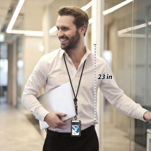 Breakaway Lanyards for ID Badges, Adjustable Round Cord Heavy Duty Lanyard with Metal Hook, Safety Key Lanyard Neck Strap for Cruise Keys Card Holder Teachers Black, 2 Pack in Kuwait