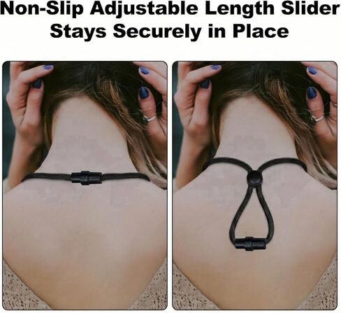 Breakaway Lanyards for ID Badges, Adjustable Round Cord Heavy Duty Lanyard with Metal Hook, Safety Key Lanyard Neck Strap for Cruise Keys Card Holder Teachers Black, 2 Pack in Kuwait