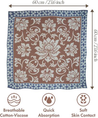 CosInStyle 100% Cotton Large Bandana for Women Retro Floral Headscarf 23.6" Square Hair Scarf Wrap in Saudi Arabia