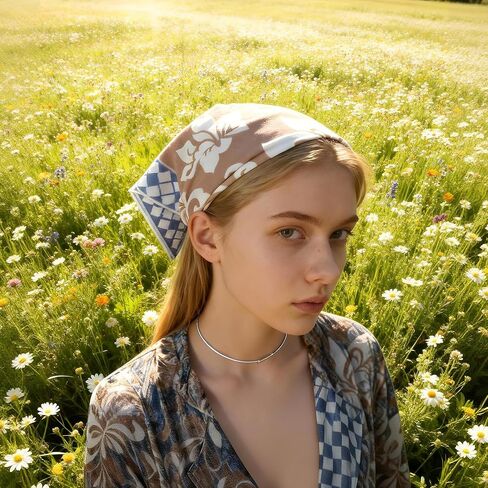 CosInStyle 100% Cotton Large Bandana for Women Retro Floral Headscarf 23.6" Square Hair Scarf Wrap in Saudi Arabia