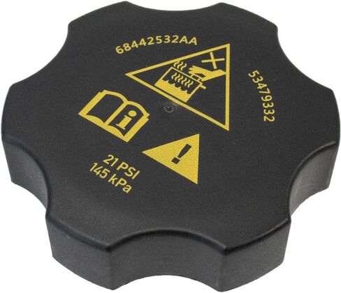 Coolant Reservoir Cap, Radiator Cap Replacement for Ram 1500-5500 Dodge Jeep Cherokee Compass Renegade Grand Cherokee Durango Coolant Reservoir Recovery Cover #68249136AA 53479332 in Saudi Arabia