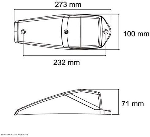 United Pacific 17 Led Reflector Square Cab Light Kit - Amber Led/Clear Lens,Chrome,39530 in Saudi Arabia