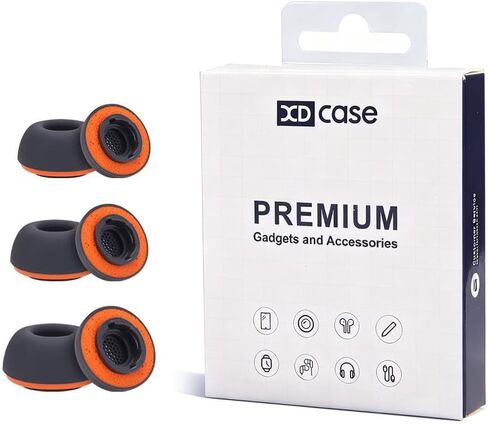 Ear Tips for Galaxy Buds 3 Pro Eartips Earbud, Premium Memory Foam Replacement Earbud Tips, Long Lasting Comfort, Superior Noise Isolation (White Orange)(S/M/L) (3 Pairs) in Saudi Arabia