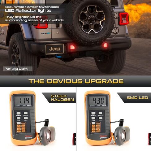 VIPMOTOZ لـ 2019-2023 Jeep Wrangler JL شريط LED ثلاثي + إشارة انعطاف متتابعة 3 وظائف كهرماني/أحمر/أبيض LED المصد الخلفي عاكس ضوء استبدال المصباح للسائق ومجموعة زوج جانب الركاب in Saudi Arabia
