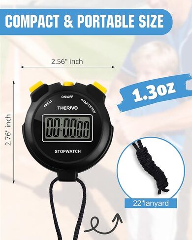Digital Simple Silent Stopwatch Timer: Only Stopwatch Mode, Easy to Use, Read, and Carry with Intuitive Buttons — On/Off, Large Display, Ideal for Kids, Track, Sports, Coaches in Kuwait