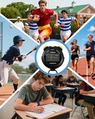 Digital Simple Silent Stopwatch Timer: Only Stopwatch Mode, Easy to Use, Read, and Carry with Intuitive Buttons — On/Off, Large Display, Ideal for Kids, Track, Sports, Coaches in Kuwait